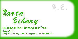 marta bihary business card